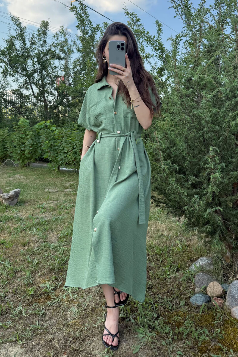 FUSTAN ME DETAJIN E XHEPAVE ME LIDHSE PËR FEMRA NË NGJYRËN JESHILE - 4