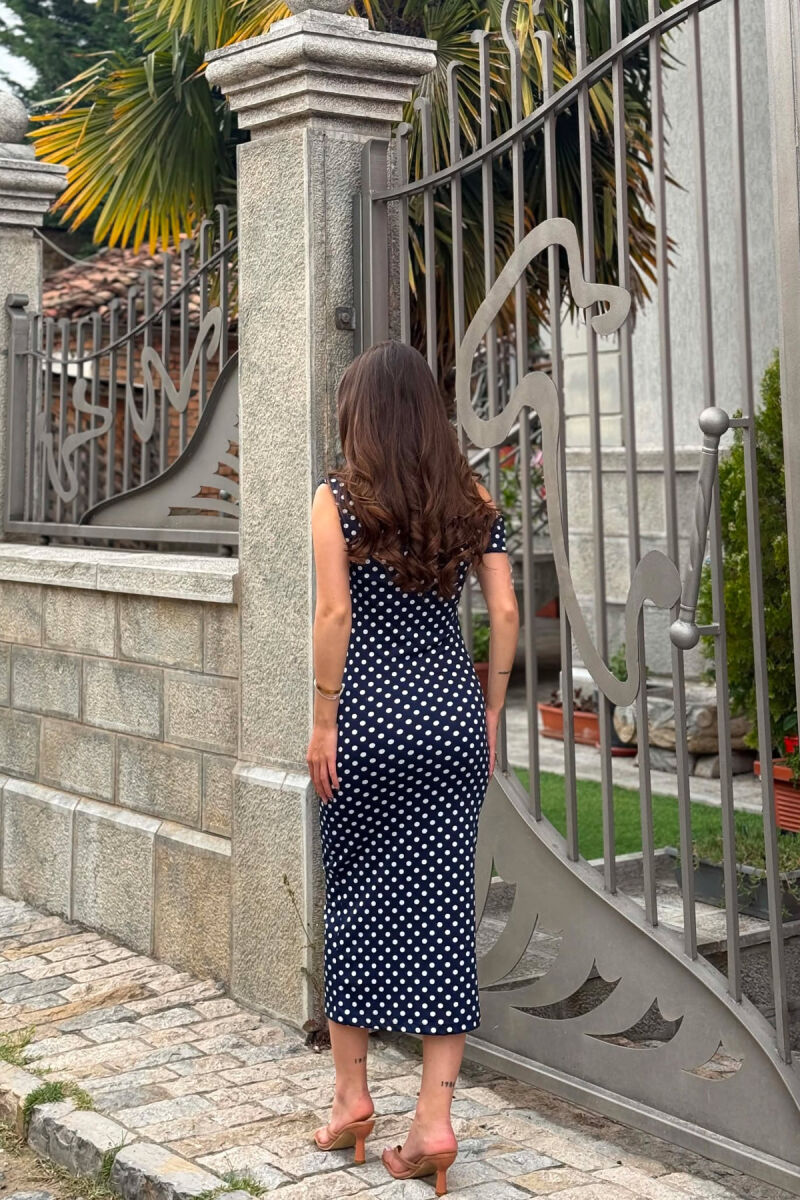 FUSTAN ME DIZAJN POLKA DOTS PER FEMRA NE NGJYRE BLU - 4