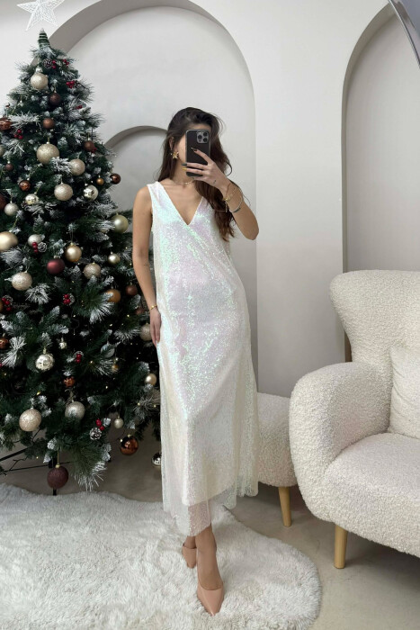 FUSTAN ME SHKËLQIM PËR FEMRA NË NGJYRËN E BARDHË - KLAUDIO FASHION