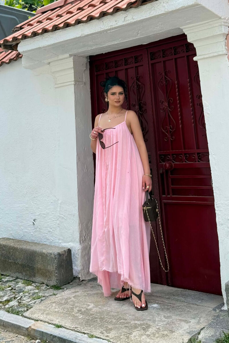 FUSTAN NJE NGJYRESH ME RRIPA PER FEMRA NE NGJYRE ROZE - 2