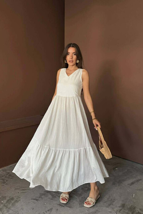 FUSTAN NJE NGJYRESH PA MENGE ME JAKE V PER FEMRA NE NGJYRE TE BARDHE - KLAUDIO FASHION