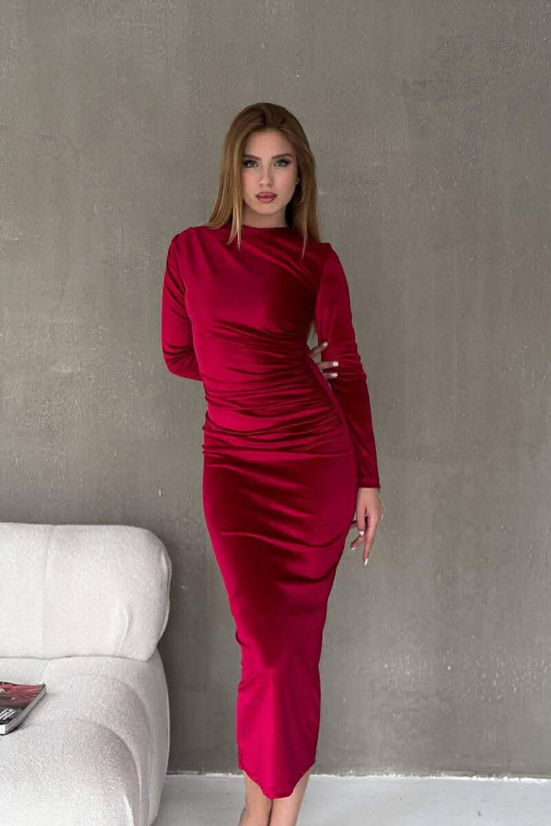 FUSTAN NJE NGJYRESH VELVET PER FEMRA NE NGJYRE TE KUQE - 2