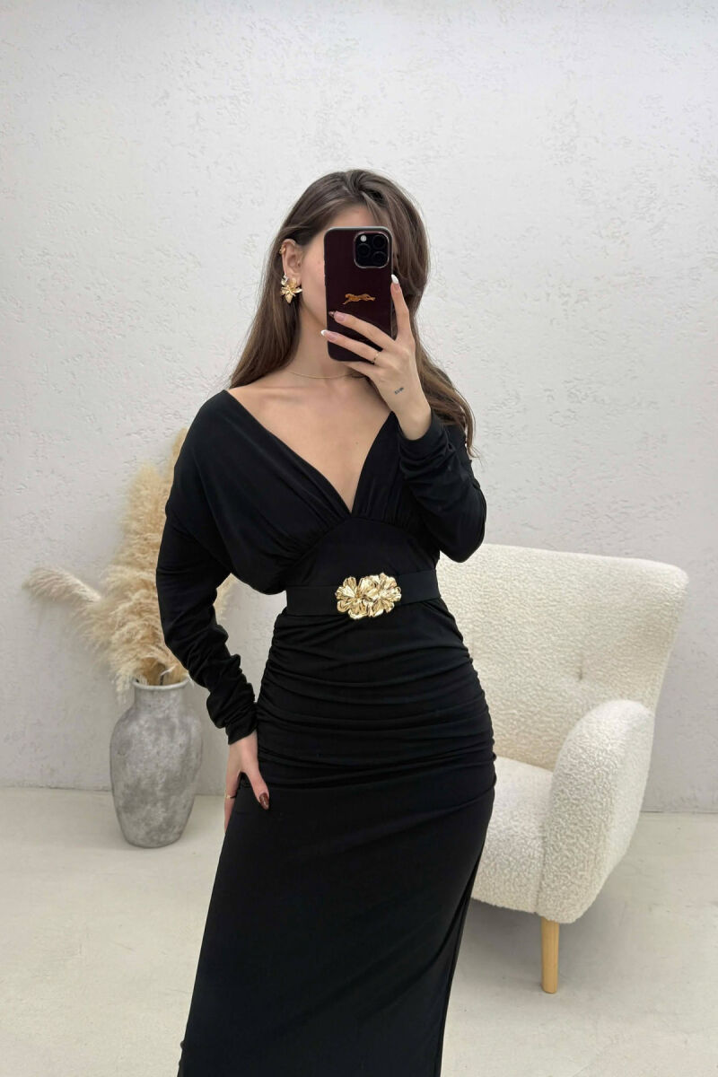 FUSTAN NJE NGJYRESH ME DETAJIN E RRIPIT PER FEMRA NE NGJYRE TE ZEZE - 4