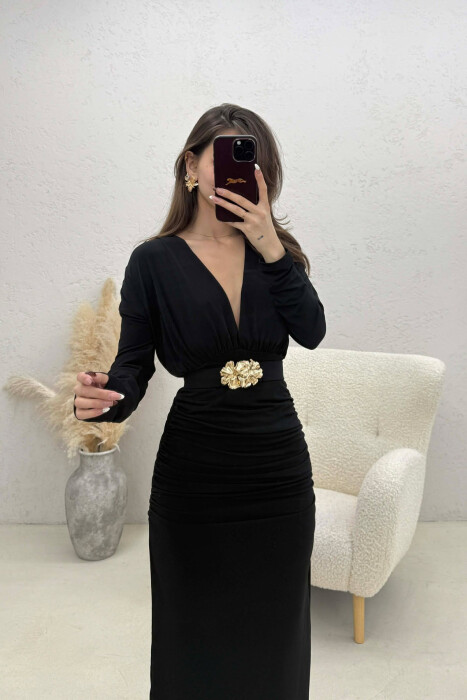 FUSTAN NJE NGJYRESH ME DETAJIN E RRIPIT PER FEMRA NE NGJYRE TE ZEZE - 5