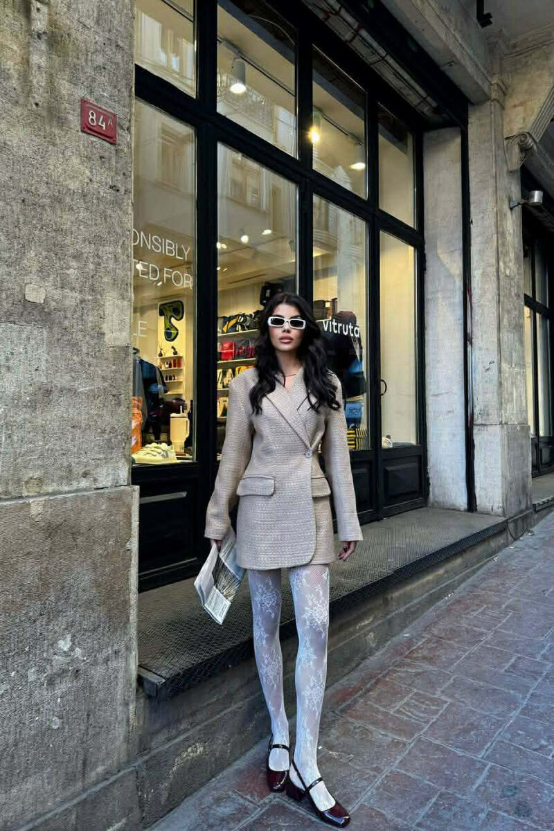 FUSTAN-XHAKETE NJE NGJYRESHE ME DIZAJN TE THJESHTE PER FEMRA NE NGJYRE BEZHE - 1