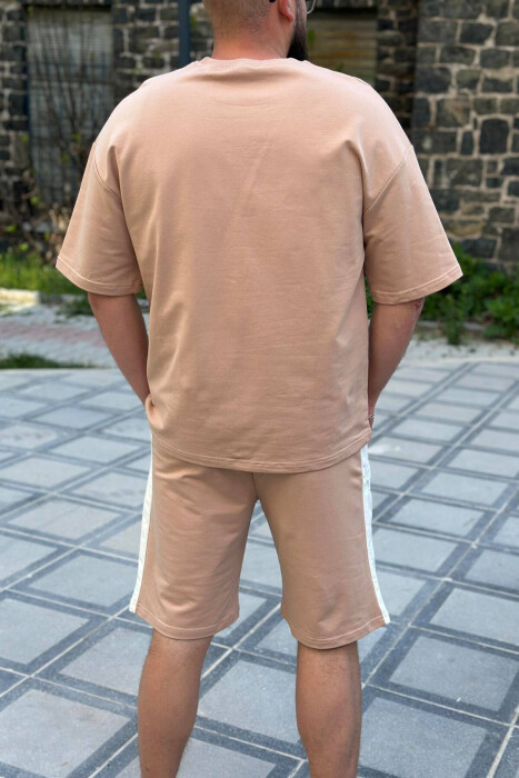 FUTURE WRITTINGS COTTON MEN SWEATSUIT SET BEIGE/BEZHE - 3