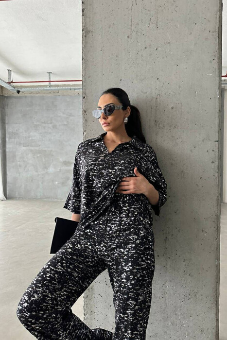 GLOSSY DETAILS ONE COLOR WOMEN SET BLACK+SILVER/ZEZE+ARGJEND - 3