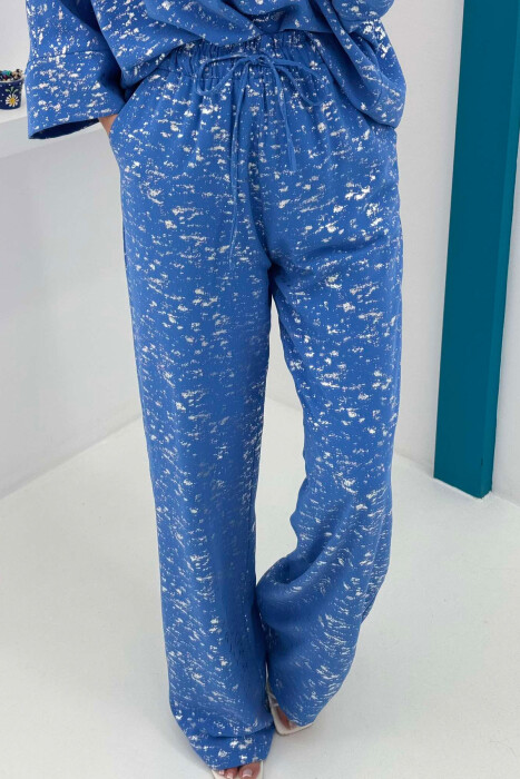 GLOSSY DETAILS ONE COLOR WOMEN SET BLUE/BLU - 5