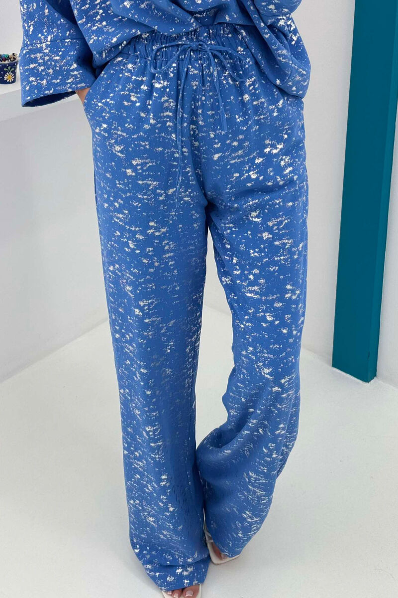 GLOSSY DETAILS ONE COLOR WOMEN SET BLUE/BLU - 5