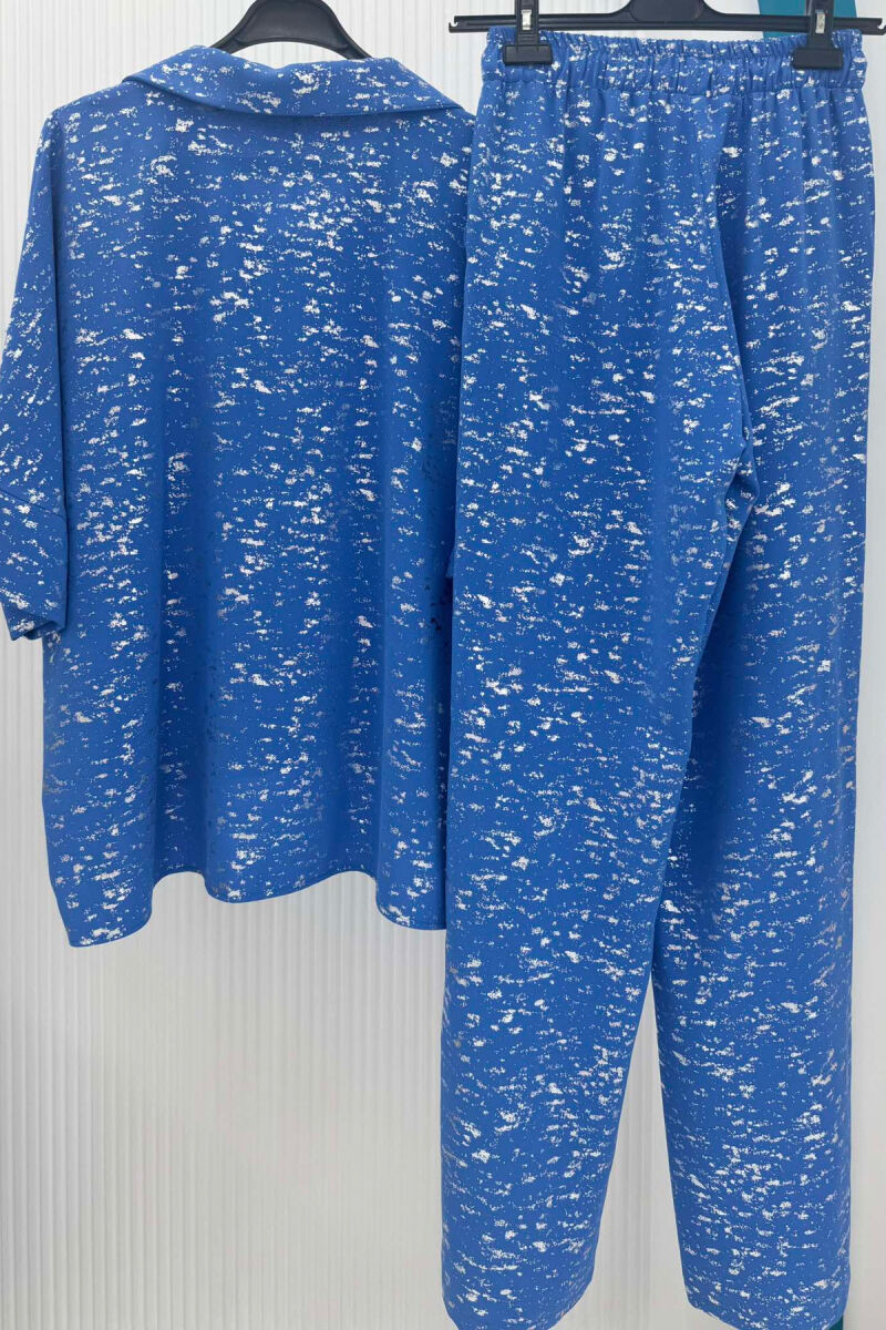 GLOSSY DETAILS ONE COLOR WOMEN SET BLUE/BLU - 6