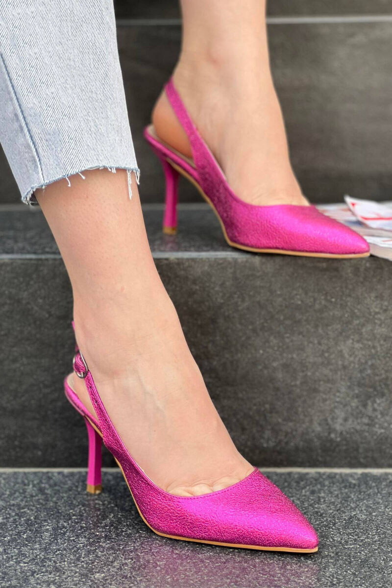GLOSSY ONE COLOR WOMEN HEELED SHOES FUCHSIA/CIKLAMI - 1