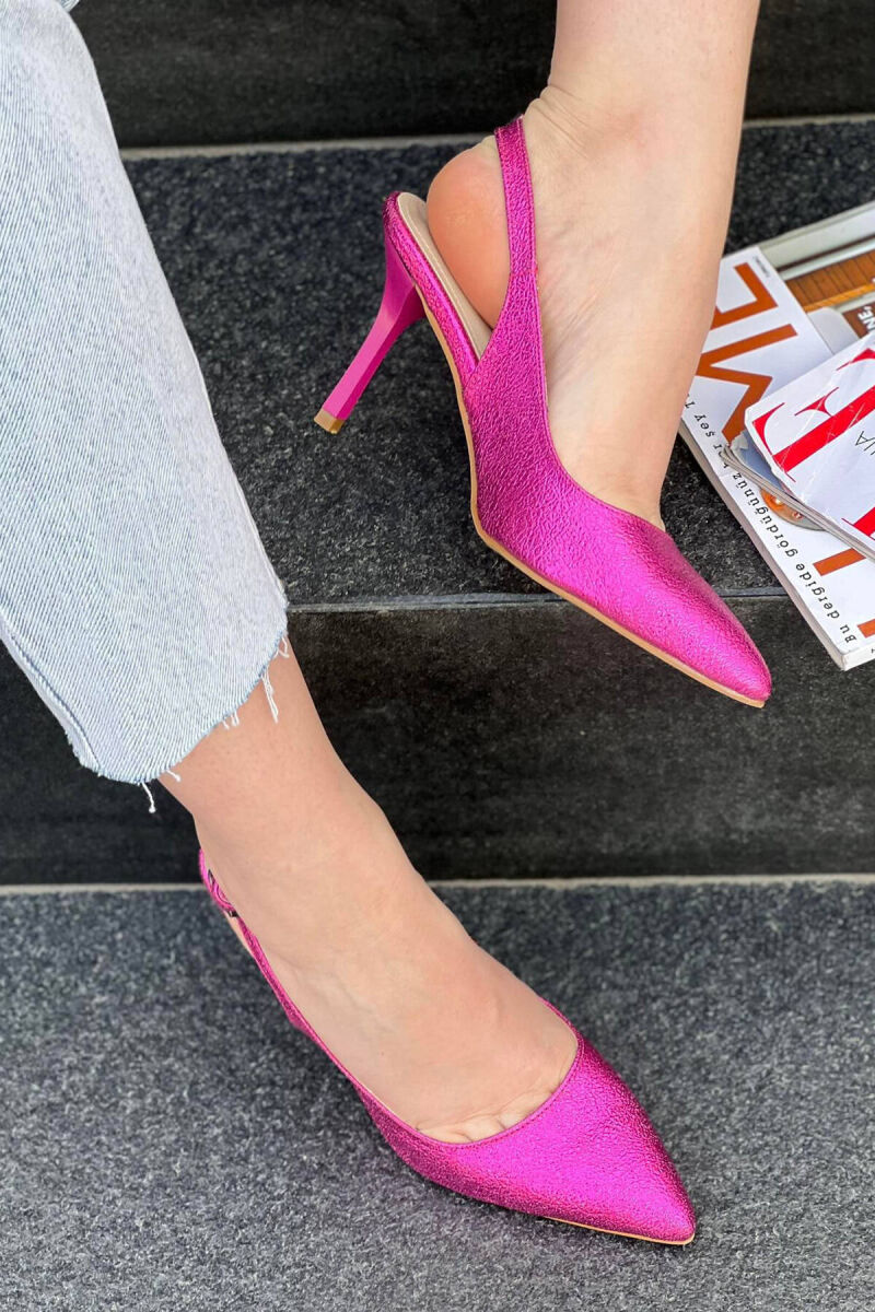 GLOSSY ONE COLOR WOMEN HEELED SHOES FUCHSIA/CIKLAMI - 2