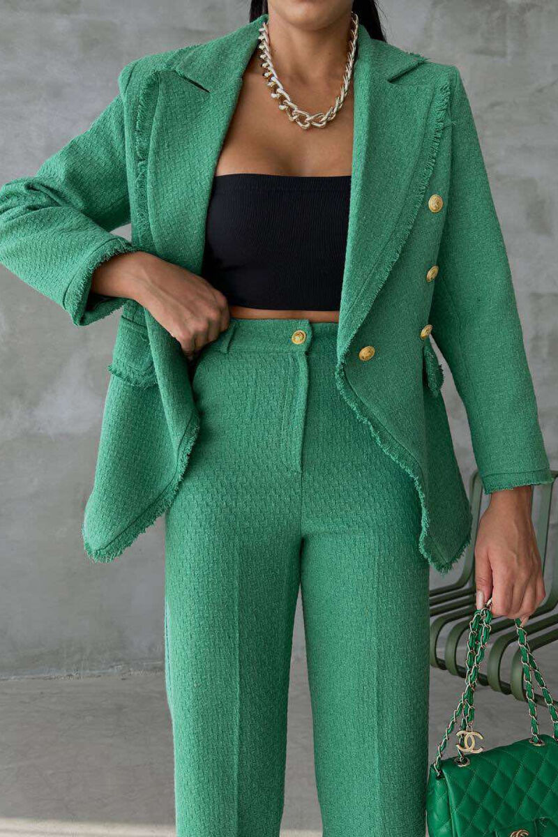 GOLD BUTTONS JACKET+TROUSERS WOMEN SET GREEN/JESHILE - 4