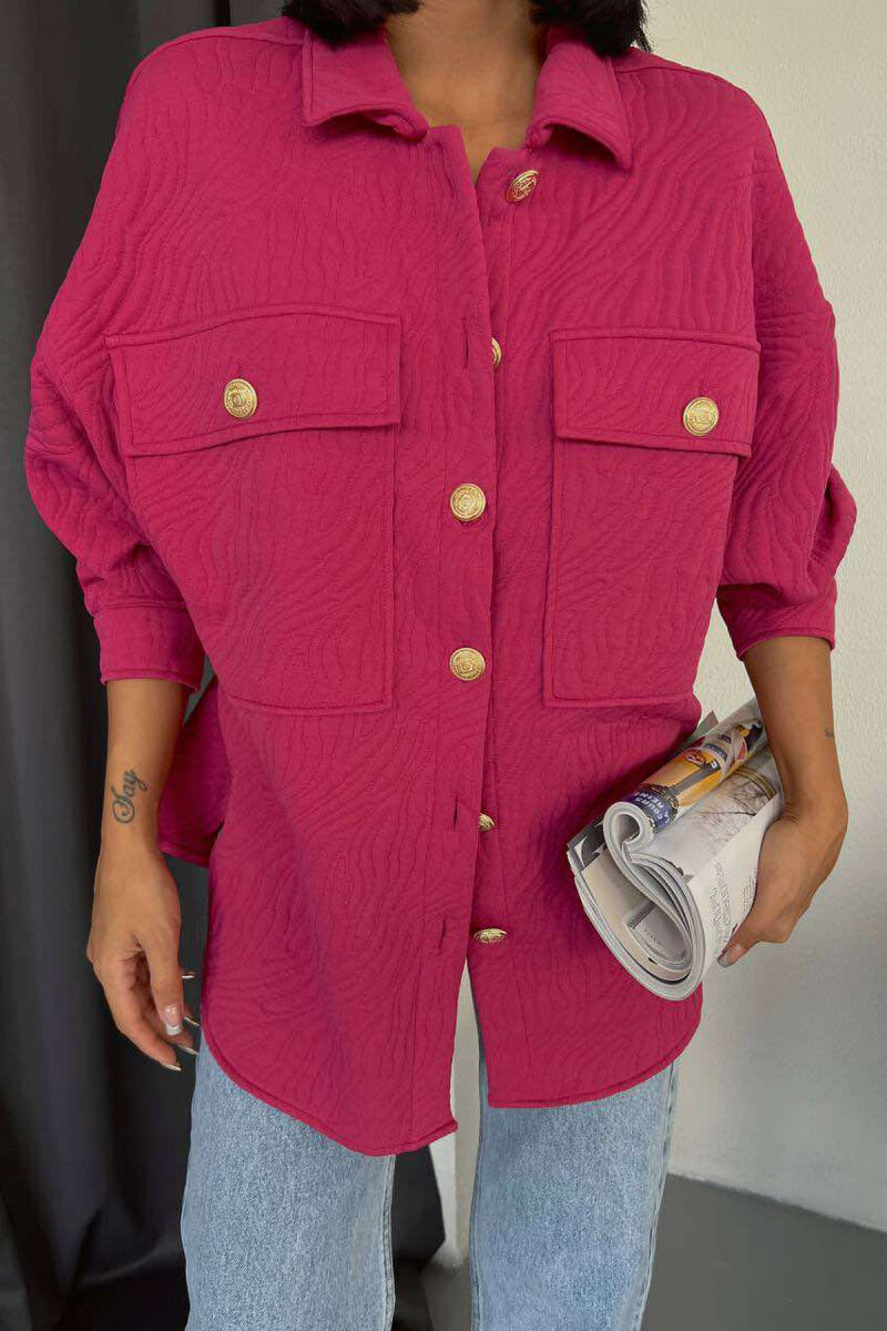 GOLD BUTTONS ONE COLOR WOMAN JACKET FUCHSIA/CIKLAMI - 2