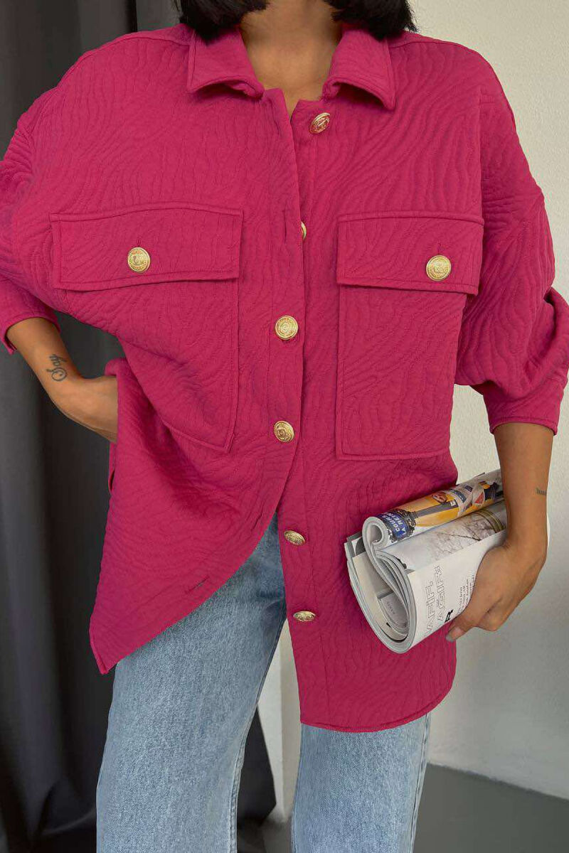 GOLD BUTTONS ONE COLOR WOMAN JACKET FUCHSIA/CIKLAMI - 3