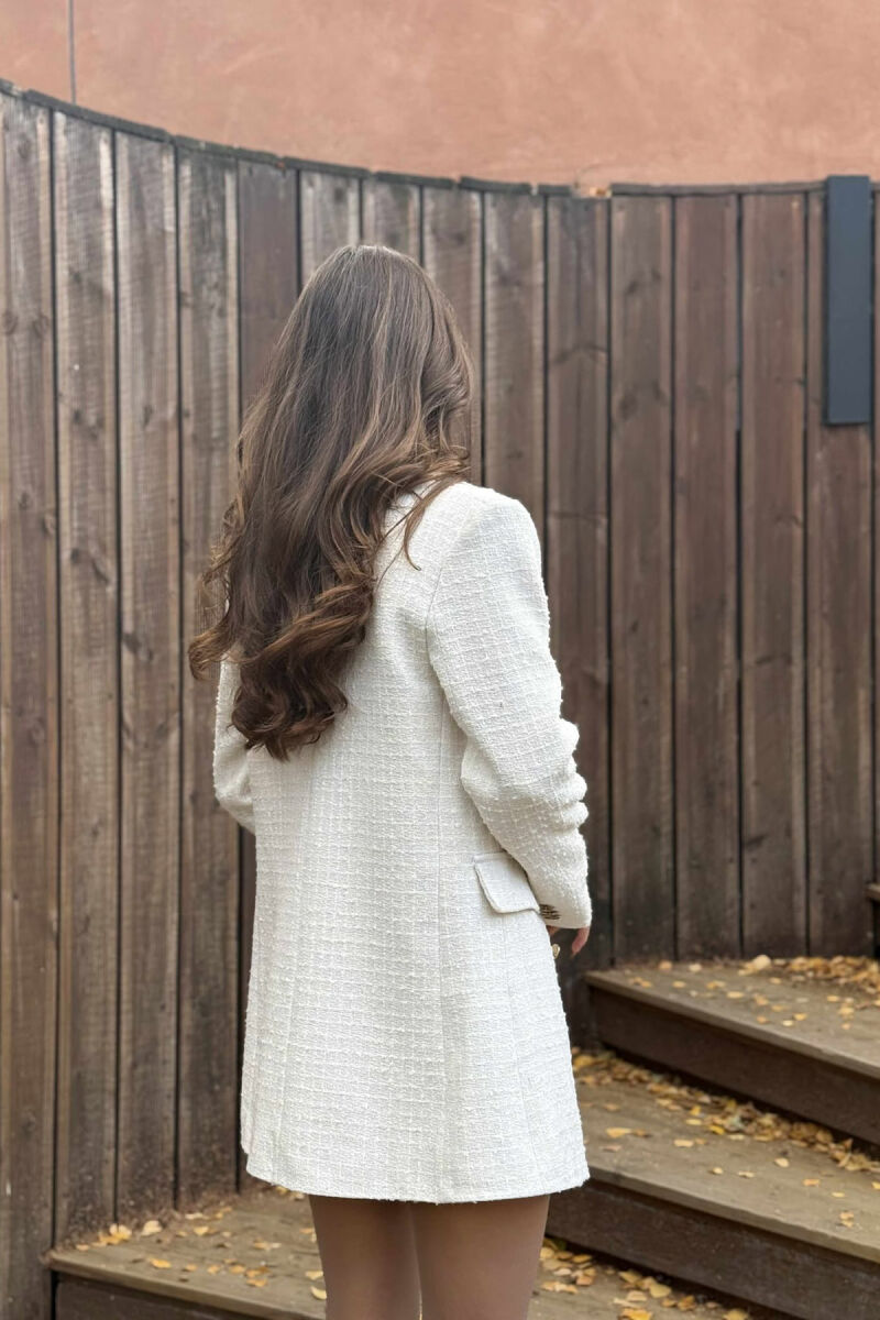 GOLD BUTTONS ONE COLOR WOMEN JACKET CREAM/KREM - 5