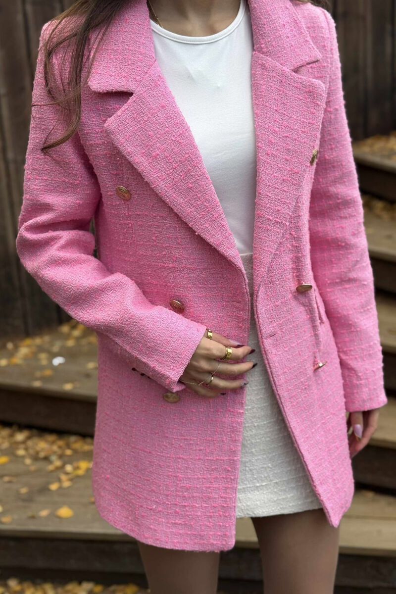 GOLD BUTTONS ONE COLOR WOMEN JACKET PINK/ROZE - 2