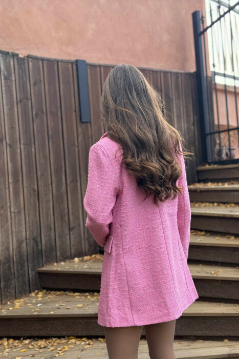 GOLD BUTTONS ONE COLOR WOMEN JACKET PINK/ROZE - 5