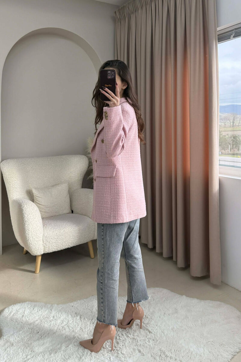 GOLD BUTTONS ONE COLOR WOMEN JACKET POWDER/PUDER - 4