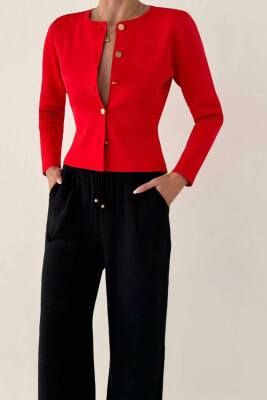 GOLD BUTTONS WOMAN CARDIGAN RED/E KUQE 