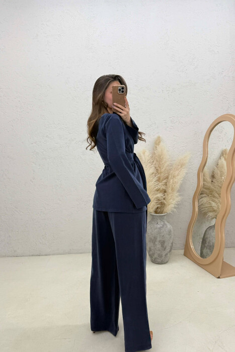 GOLD DETAIL SWEATSHIRT + TROUSERS WOMAN SET BLUE/BLU - 3