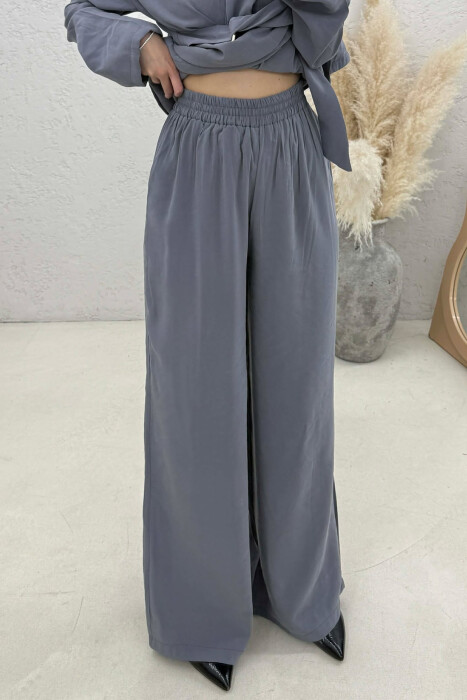 GOLD DETAIL SWEATSHIRT + TROUSERS WOMAN SET GREY/GRI - 4