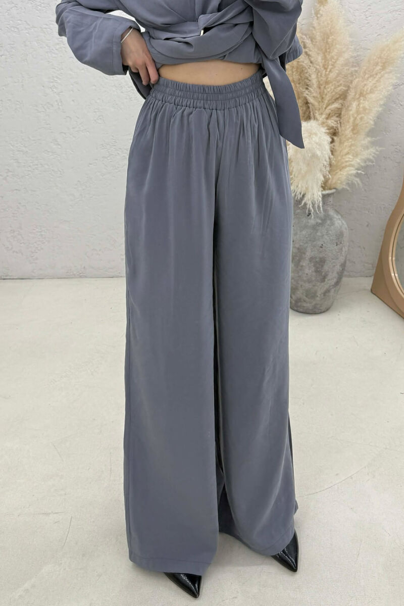 GOLD DETAIL SWEATSHIRT + TROUSERS WOMAN SET GREY/GRI - 4
