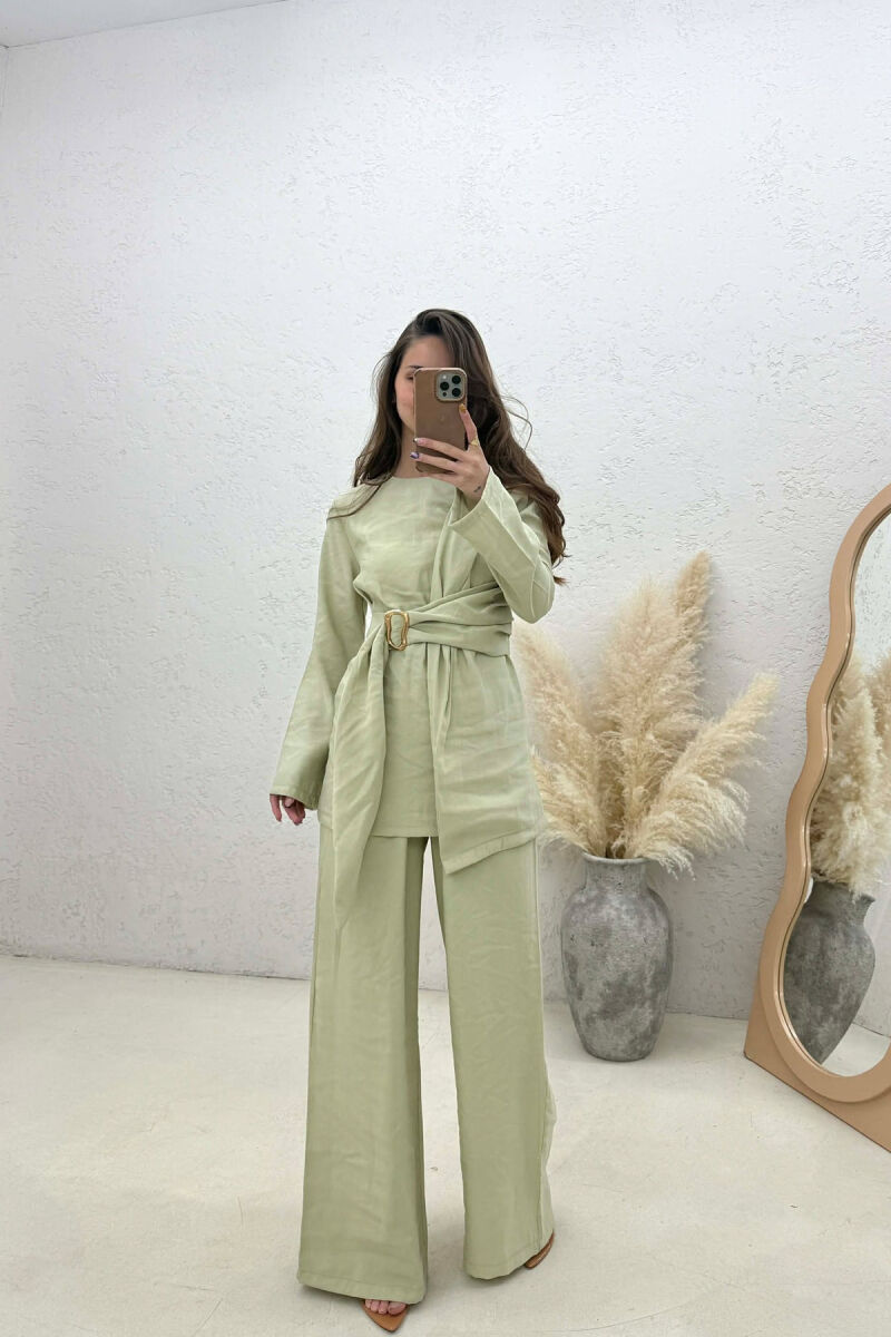 GOLD DETAIL SWEATSHIRT + TROUSERS WOMAN SET MINT/MENTE - 1