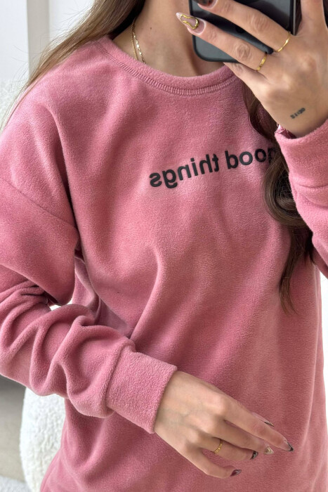 GOOD THINGS FRONT WRITTING WOMEN PYJAMAS POWDER/PUDER - 4