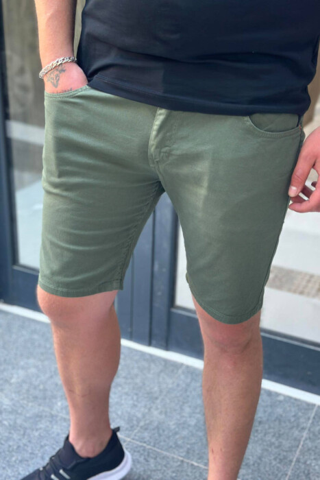 GREEN MAN SHORT JEANS GREEN/JESHILE - KLAUDIO FASHION
