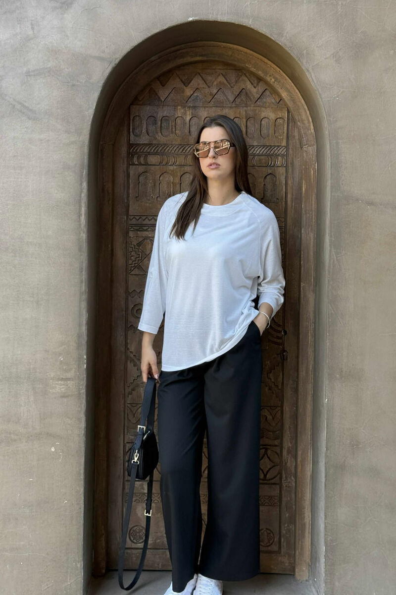 HALF SLEEVES ONE COLOR WOMEN T-SHIRT WHITE-E BARDHE - 3