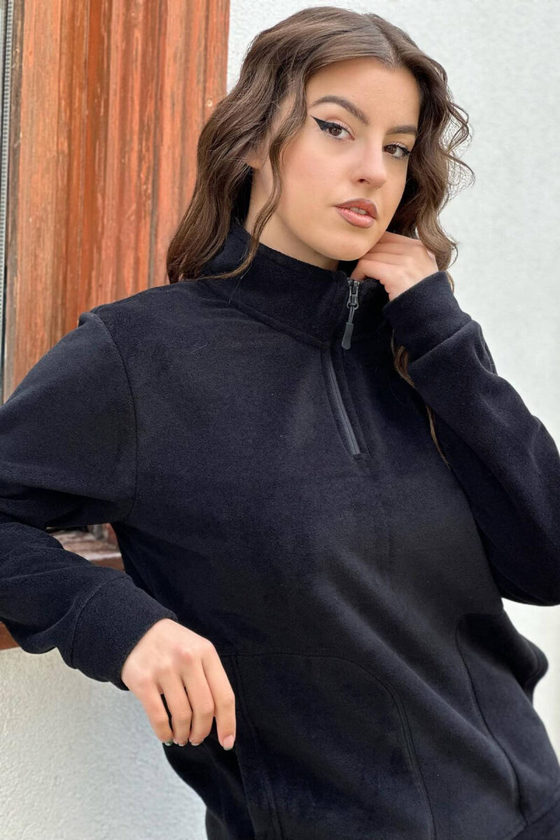 HALF ZIPPER TURTLE NECK WOMAN SWEATSHIRT BLACK/ E ZEZE - 2