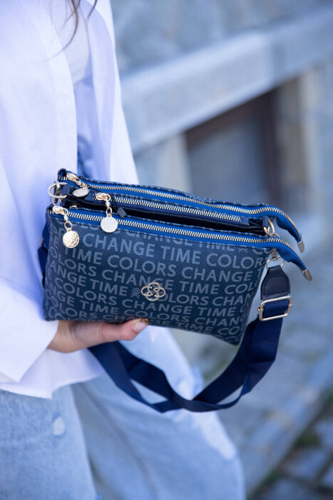 HAND BAG WOMAN BAG DARK BLUE/BEE - 3