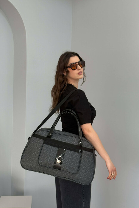 HANDLE ONE COLOR TRAVEL BAG GREY/GRI - KLAUDIO FASHION