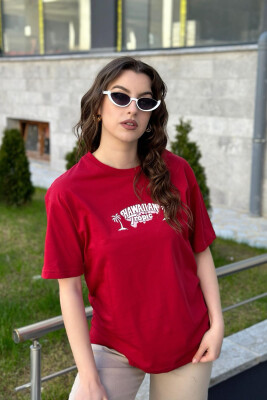 HAWAIAN TROPIC COTTON WOMAN T-SHIRT BURGUNDY/VISHNJE 