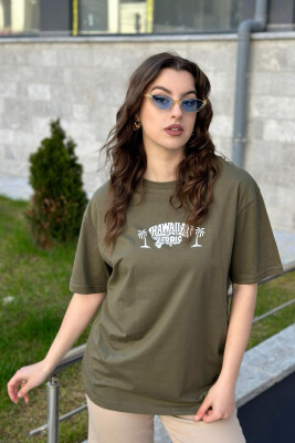 HAWAIAN TROPIC COTTON WOMAN T-SHIRT OLIVE/ULLI 