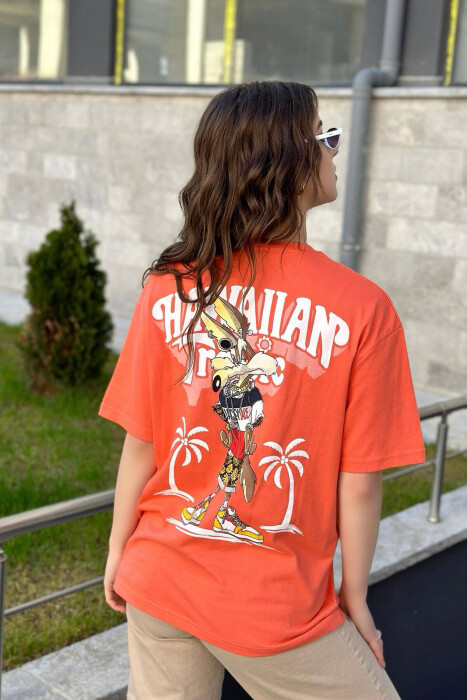 HAWAIAN TROPIC COTTON WOMAN T-SHIRT ORANGE/PORTOKALLI - 2