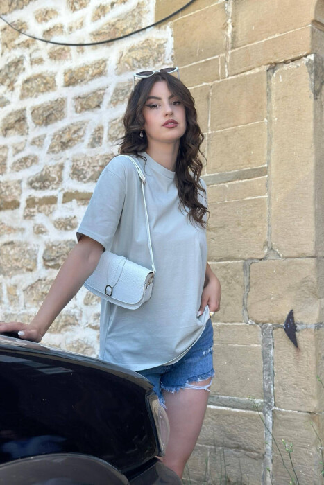 HEART DESIGN ONE COLOR WOMAN T-SHIRT LIGHT GREY/GZ - 2