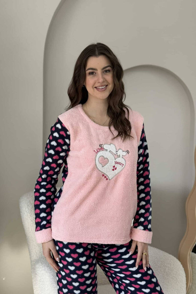 HEART DESIGN WOMEN PYJAMAS IN PINK COLOR - 3