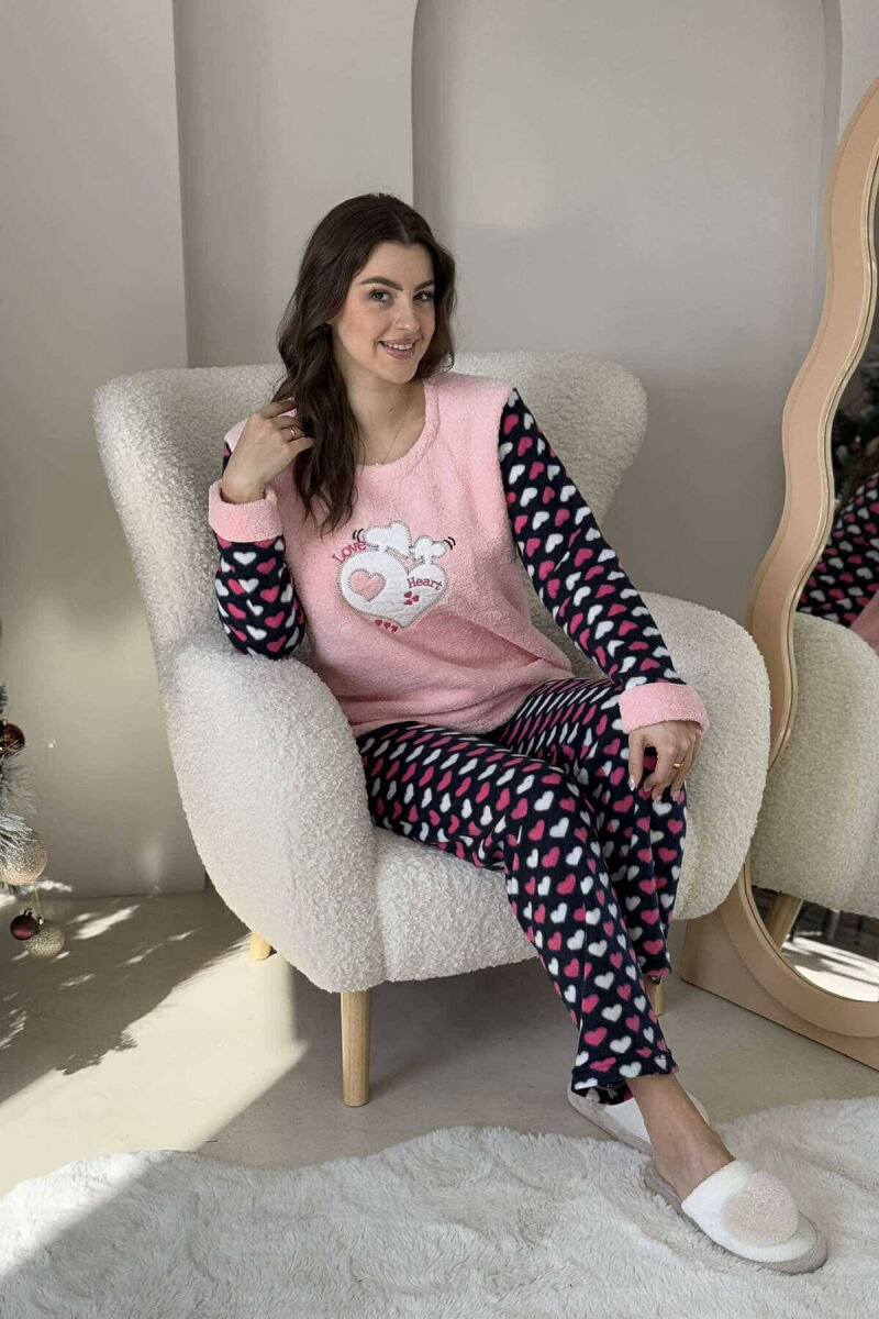 HEART DESIGN WOMEN PYJAMAS IN PINK COLOR - 5