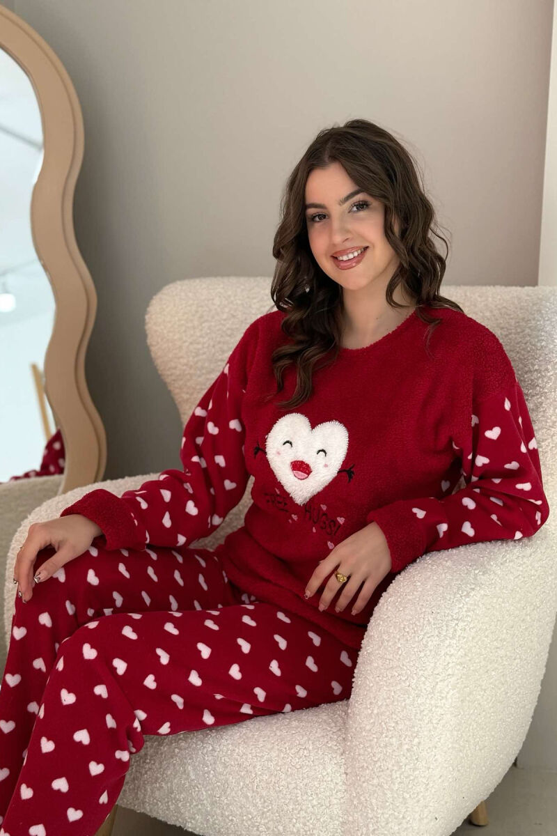 HEART DESIGN WOMEN PYJAMAS RED/E KUQE - 3