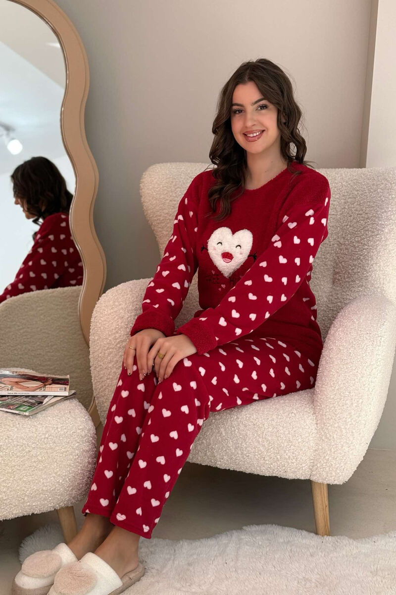 HEART DESIGN WOMEN PYJAMAS RED/E KUQE - 4