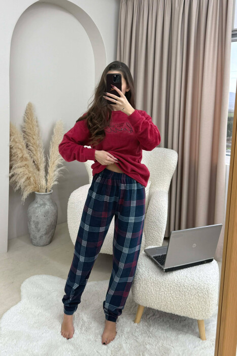 HEART FRONT WRITTING WOMEN PYJAMAS RED/E KUQE - 1