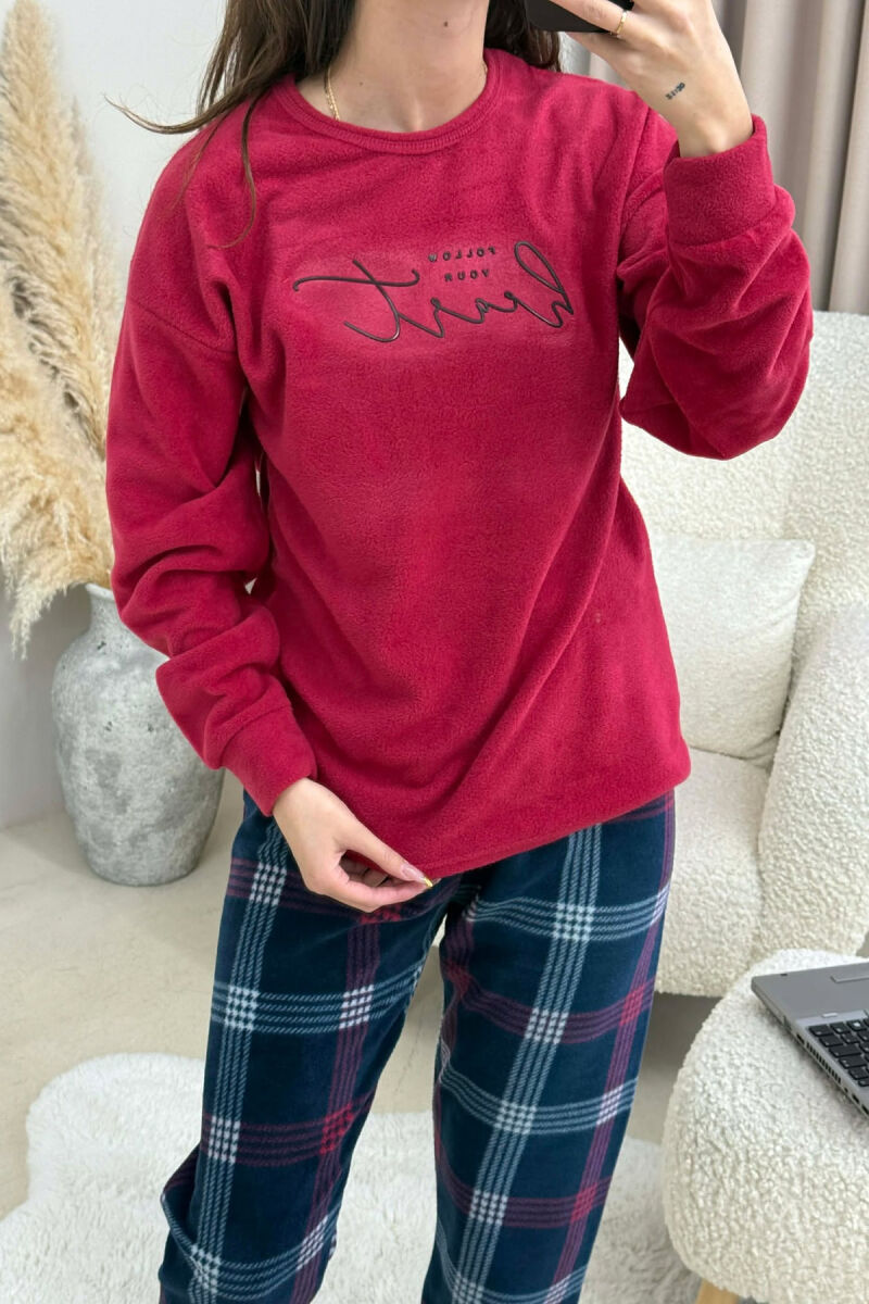 HEART FRONT WRITTING WOMEN PYJAMAS RED/E KUQE - 4