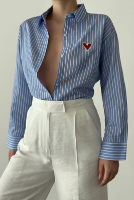 HEART LINES WOMAN SHIRT LIGHTBLUE/BZ 