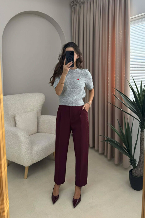 HEART LOGO SHORT SLEEVES WOMEN SWEATER GREY/GRI 