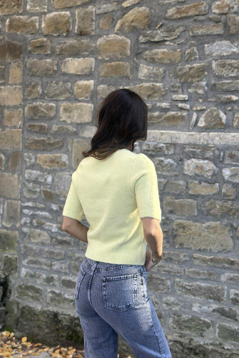 HEART LOGO SHORT SLEEVES WOMEN SWEATER YELLOW/E VERDHE - 3