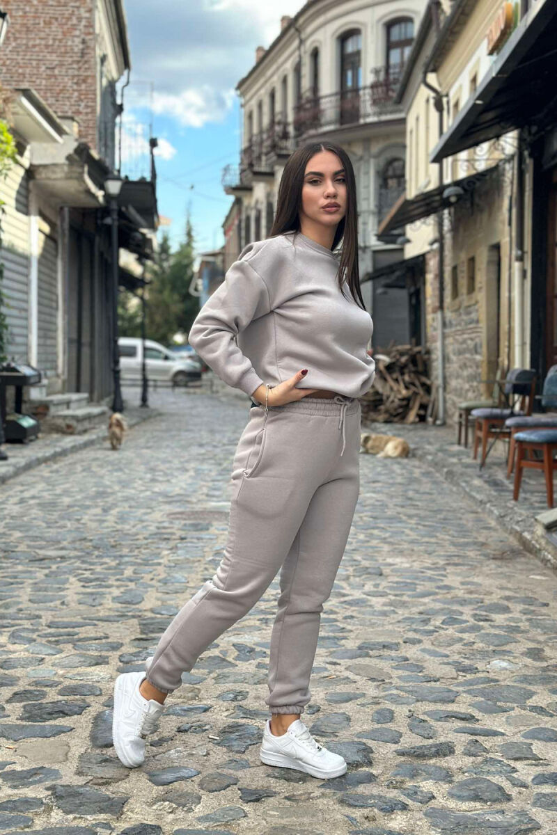 HEART LOGO SWEATSHIRT+JOGGERS WOMEN SET GREY/GRI - 5