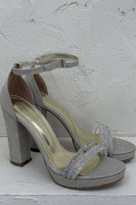 HIGH HEEL SHINNY WOMEN SANDALS GOLDEN ROD/GOLD - 2