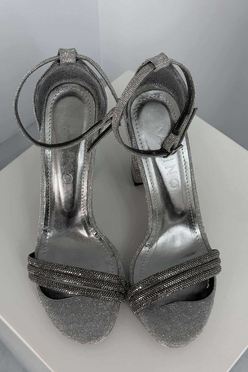 HIGH HEEL SHINNY WOMEN SANDALS SILVER/ARGJEND - 4